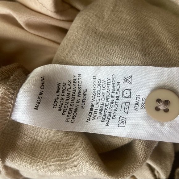 Quince Light Beige Jumpsuit 100 percent Linen - Picture 6 of 6